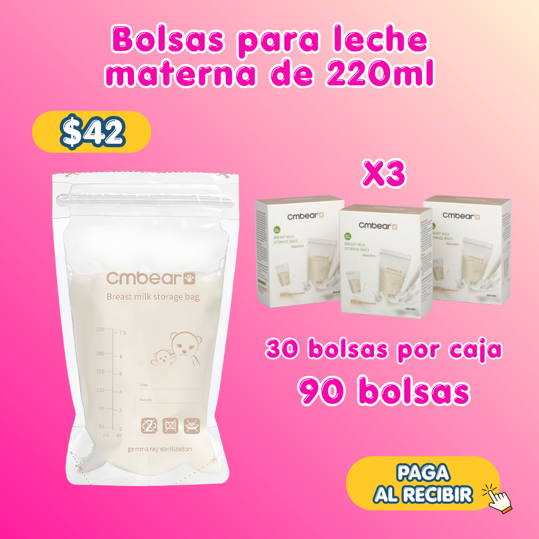 Bolsas para leche materna de 220ml