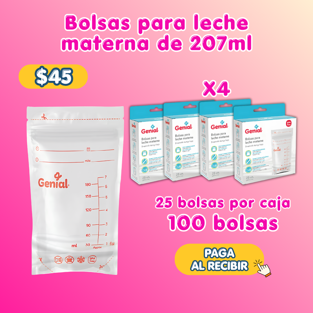 Bolsa para leche materna con capacidad hasta 207ml/7oz
