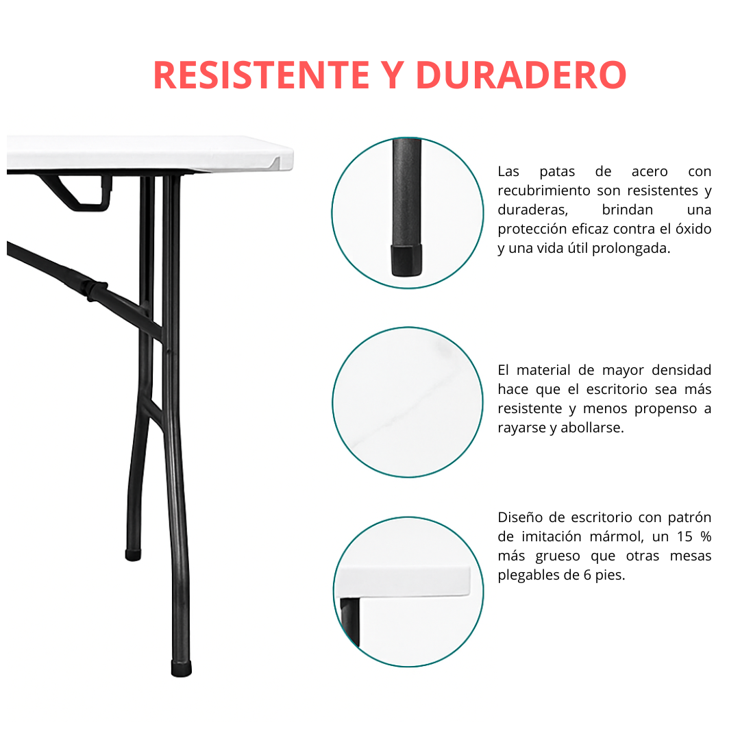 Mesa Plegable Multifuncional 180cm x 70cm x70.2cm
