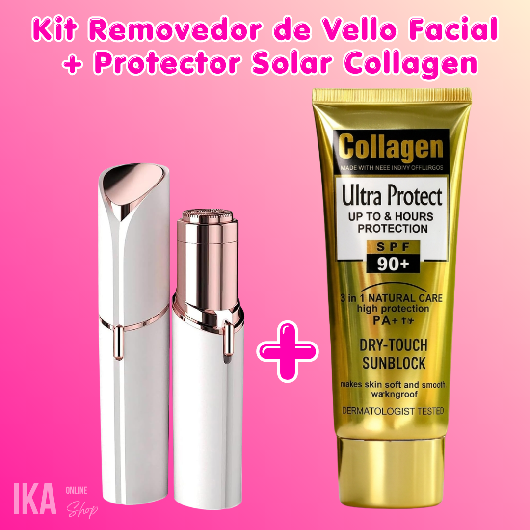 Kit Removedor de Vello Facial + Protector Solar Collagen