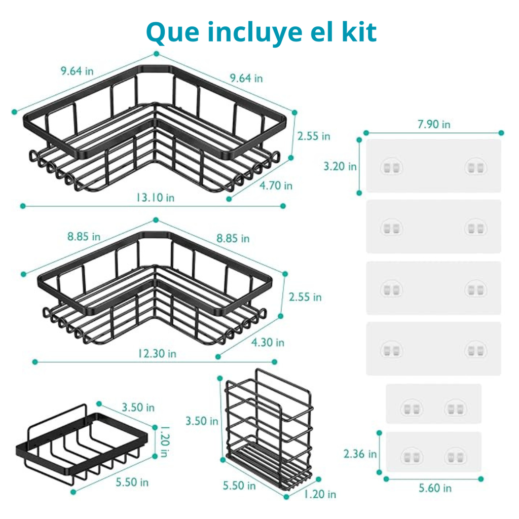 Kit Premium Organizador de Ducha 3 en 1