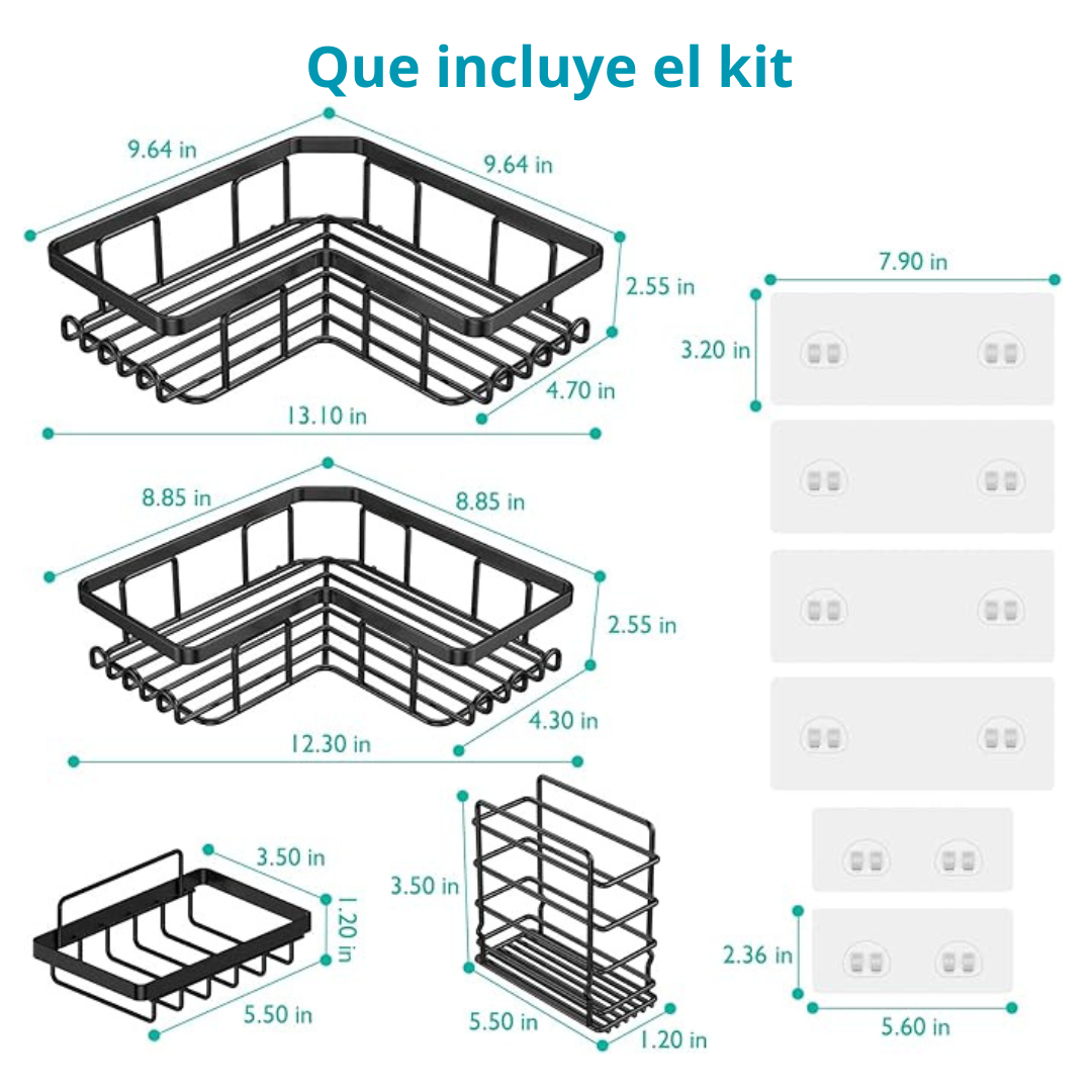 Kit Premium Organizador de Ducha 3 en 1