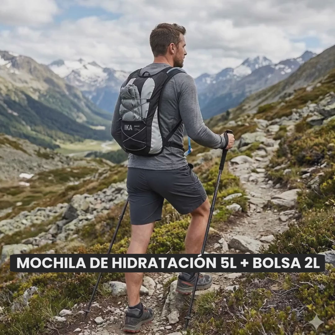 Mochila de Hidratación 5L + Bolsa 2L