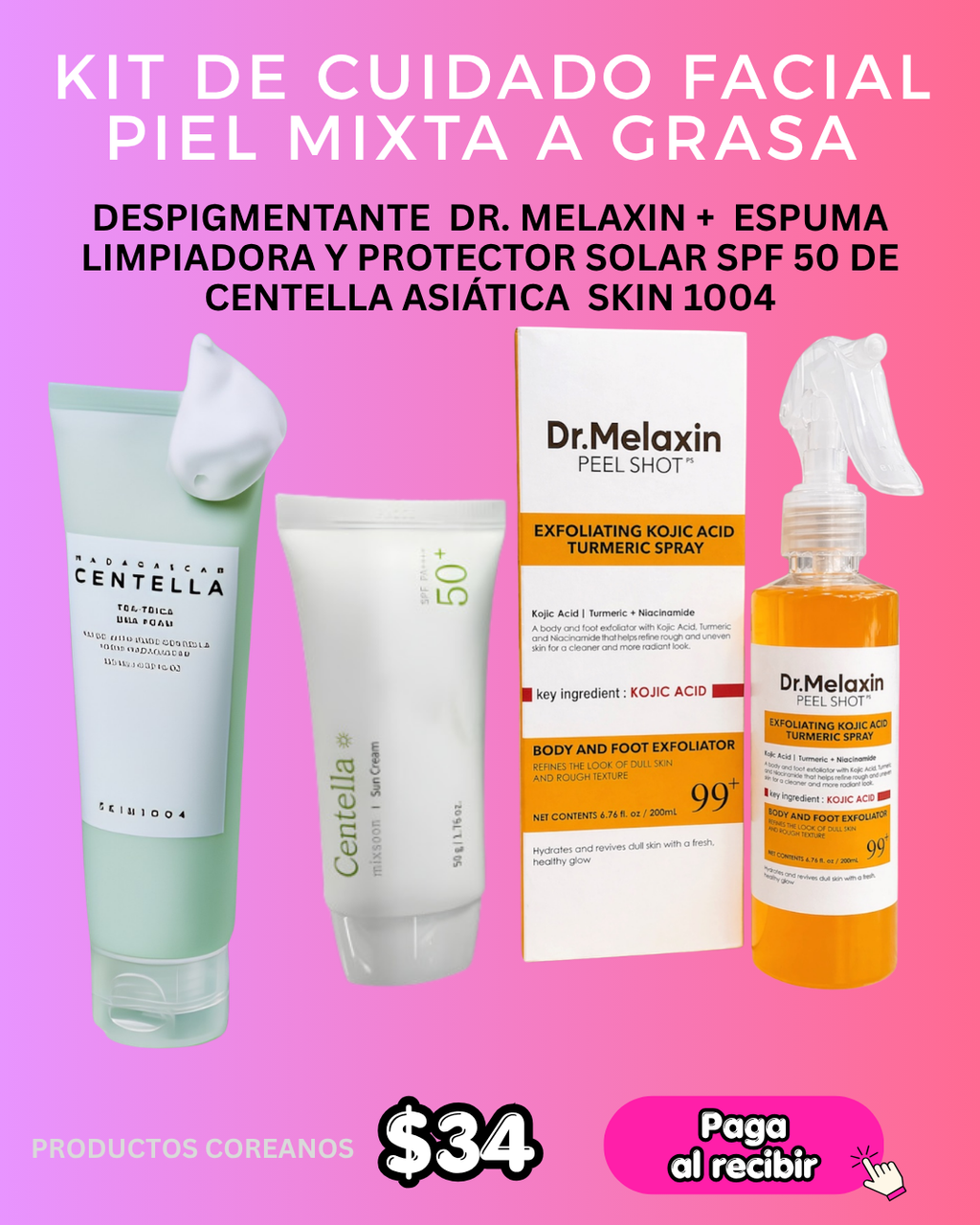 Kit de cuidado facial - Piel mixta a grasa