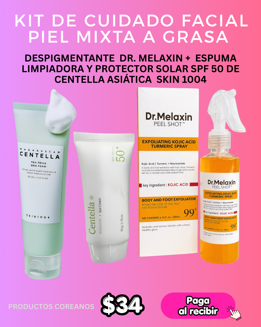 Kit de cuidado facial - Piel mixta a grasa